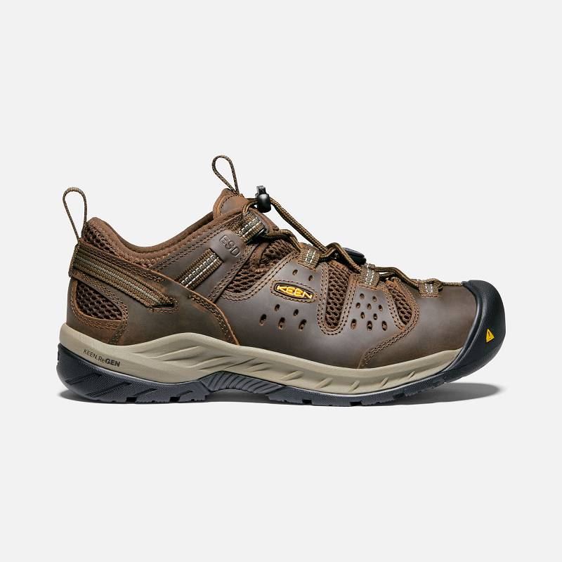 Keen Atlanta Cool II ESD Soft Toe Sicherheitsschuhe Herren DE-50749 Cascade Brown/Forest Night - Kee